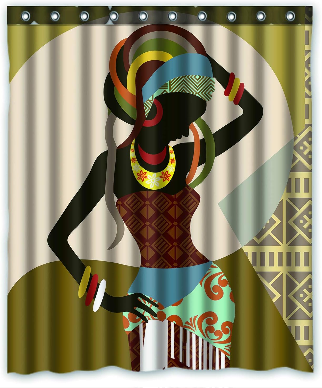 ZHANZZK African Woman Bathroom Shower Curtain 66x72 Inches