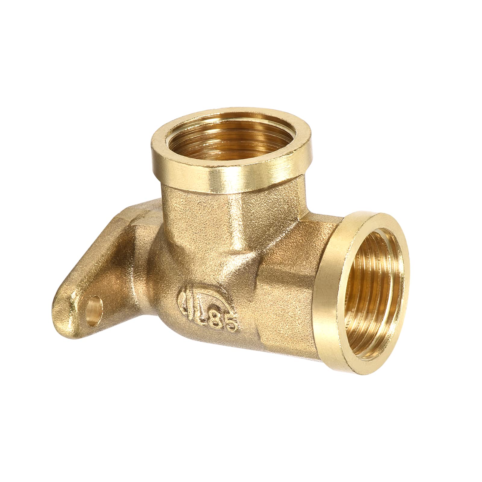 DTGN G1/2 x G1/2 (Female x Female) 90 Degree Brass Pipe Fitting - Good for Water Pipe System - Brass Drop Ear Elbow Crimp Fittings - Gold Tone