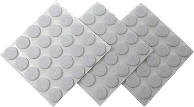 Felt Gard 10mm Self-Adhesive Felt Furniture Pads 75-Pack White Noise Dampening