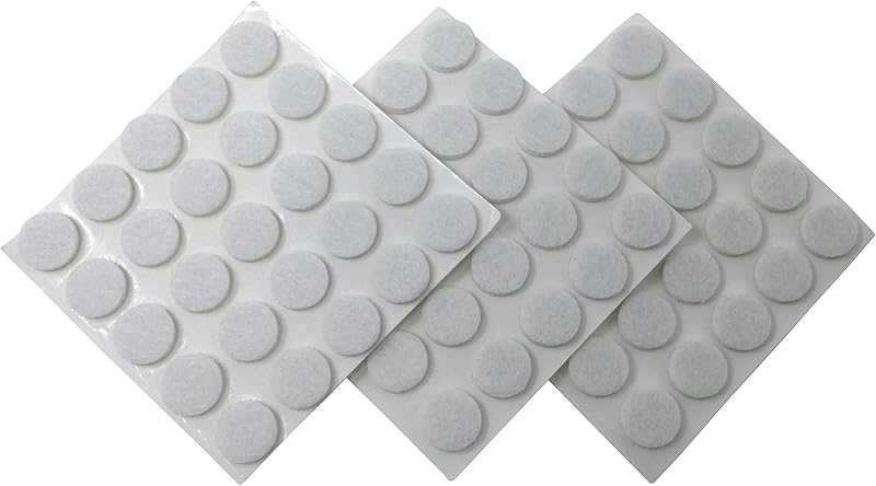 Felt Gard 10mm Self-Adhesive Felt Furniture Pads 75-Pack White Noise Dampening