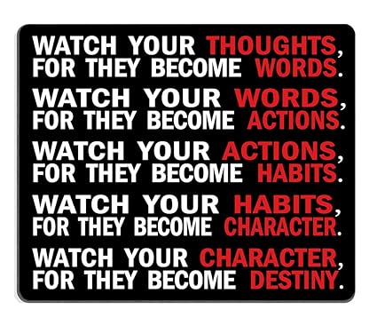 Smooffly Gaming Mouse Pad Custom Watch Your Thoughts Motivational Words Quotes Mouse Pad 9 5 X 7 9 Inch 240mmx200mmx3mm Amazon In Office Products