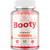 Glorithiventa Booty Gummies for Women, BBL Gummies Contains CurvaBoost BBL Herb Blend &amp; Creatine Monohydrate for Booty, Curves &amp; Energy, Zero Sugar, Vegan, Peach Flavor - 60 Counts