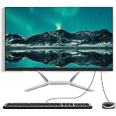 LKOWSTS All-in-One Desktop Computer PC, 24" FHD Display Monitor I3-8100T Quad-Core Processor 16GB RAM 256GB SSD, Dual-Band Wi-Fi, Bluetooth, 6 USB, VGA for Office Gaming Home Study