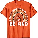 Unity Day Orange Anti Bullying Kids Girls Leopard Rainbow T-Shirt