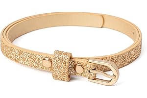 PEPPERCORN KIDS Kids Ultra-Skinny Sparkly Belt, Ages 4-7 Years and 8-14 Years, Stylish Glitter Belt for Girls