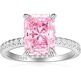 Cijisx 4.0CT Pear Shape Cubic Zirconia Engagement Wedding Ring For Her 925 Sterling Silver Teardrop Promise Bridal's Ring For Women