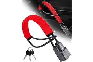 Tevlaphee Steering Wheel Lock Seat Belt Lock Universal Anti Theft Car Device Car Lock Car Theft Prevention with 3 Keys for Ca