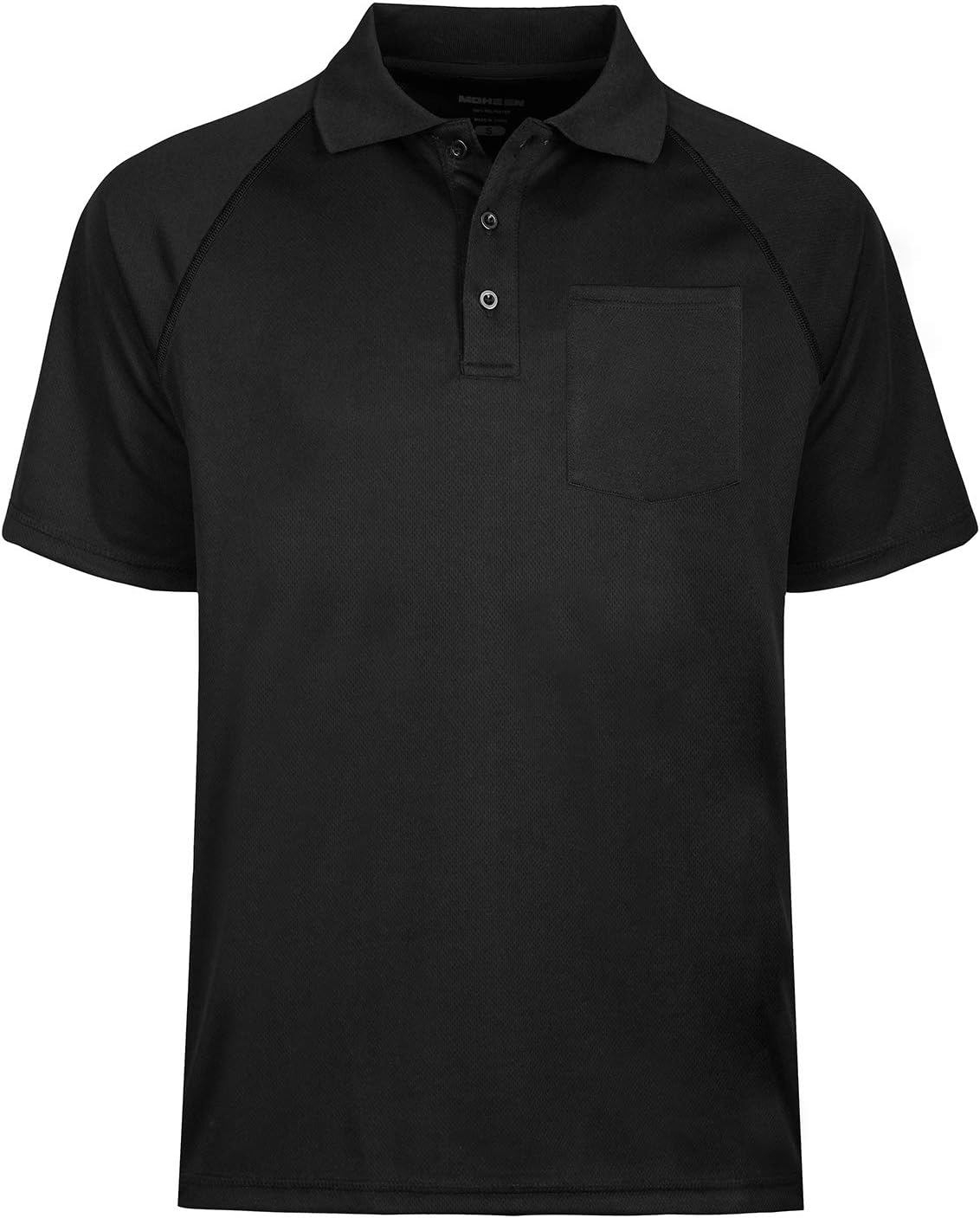 TIHEEN Men's Soft Wicking Lightweight Cool Polo Shirt Short Sleeves