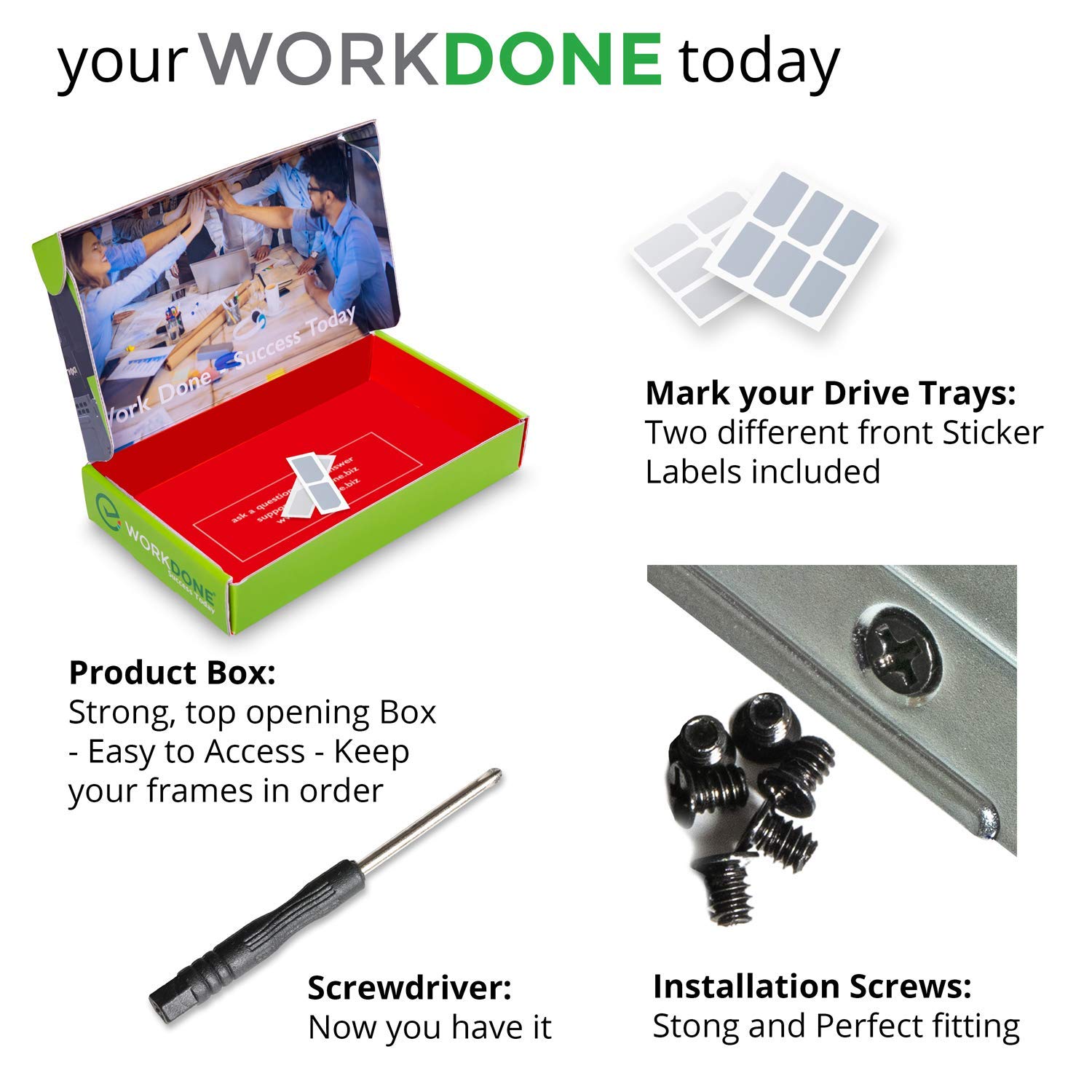 WorkDone 3,5 Zoll Hard Drive Caddy Tray Mit 2,5 Zoll HDD Adapter