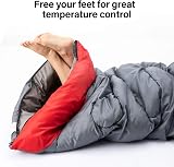BISINNA Sleeping Bag with Pillow 4 Season Waterproof Warm Camping Grey Right Zip view 9
