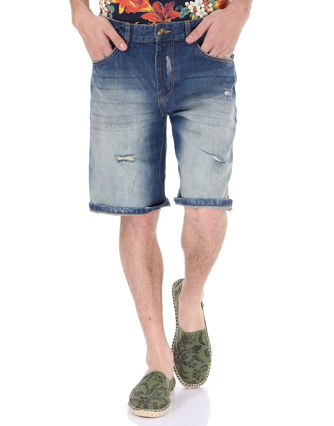 flying machine denim shorts