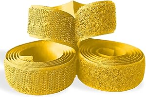 SHERIFFDRINK Yellow Hook and Loop Tape 1 inch Sew On Non-Adhesive Hook and Loop Yellow Tape 1 Yard Length Fastener Nylon Fabric Ideal for Clothes Bags Shoes Jacket Uniform DIY Crafts Project
