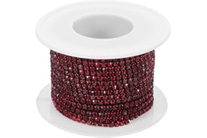 Luxshiny Rhinestone Jewelry Chain Roll 10 Yard 2Mm Single Strand for DIY Clothing and Celebration Decoration