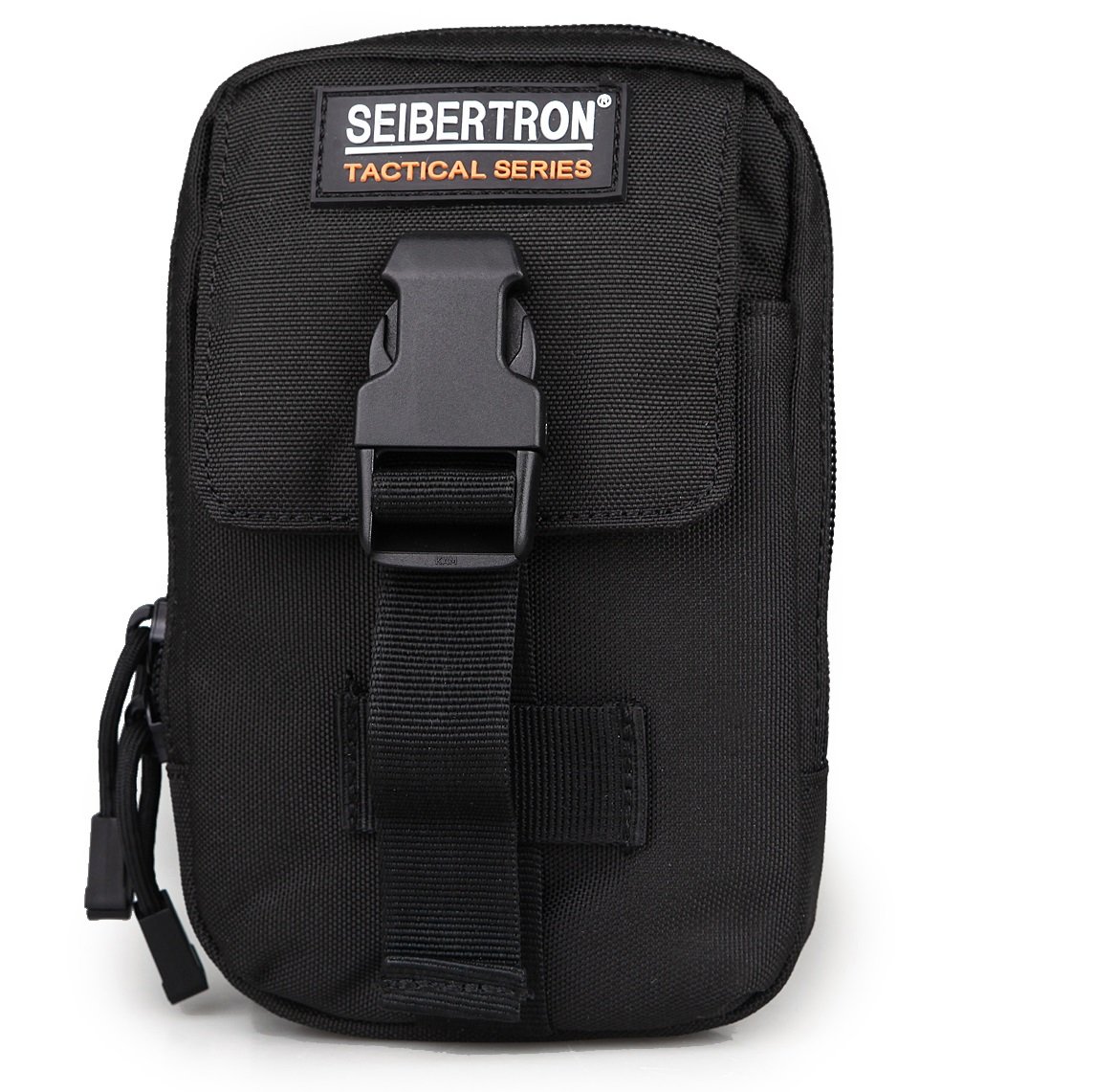 Seibertron Compact MOLLE EDC Pouch Utility Gadget Pouch wallet Detachable Neck Lanyard 6.3" Mobile Phone Purse Belt Waist Bag Black — image 1