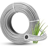 Grasscape Trimmer Line Steel Metal Core and Nylon Coating, 0.095'' Metal Weed Eater String, 164ft/50m Round Trimmer Line Universal Steel Wire for Strimmer Brushcutter Trimmer