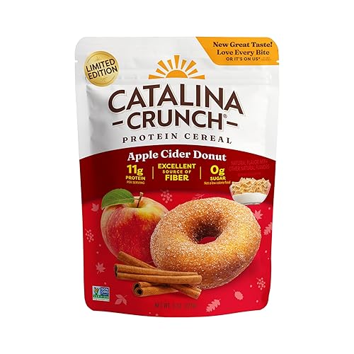 Catalina Crunch Protein Cereal - Sugar Free Breakfast Cereal with 11g of Protein - Gluten Free, Keto Friendly - Apple Cider Donut - 8 oz. Bag (Pack of 1)
