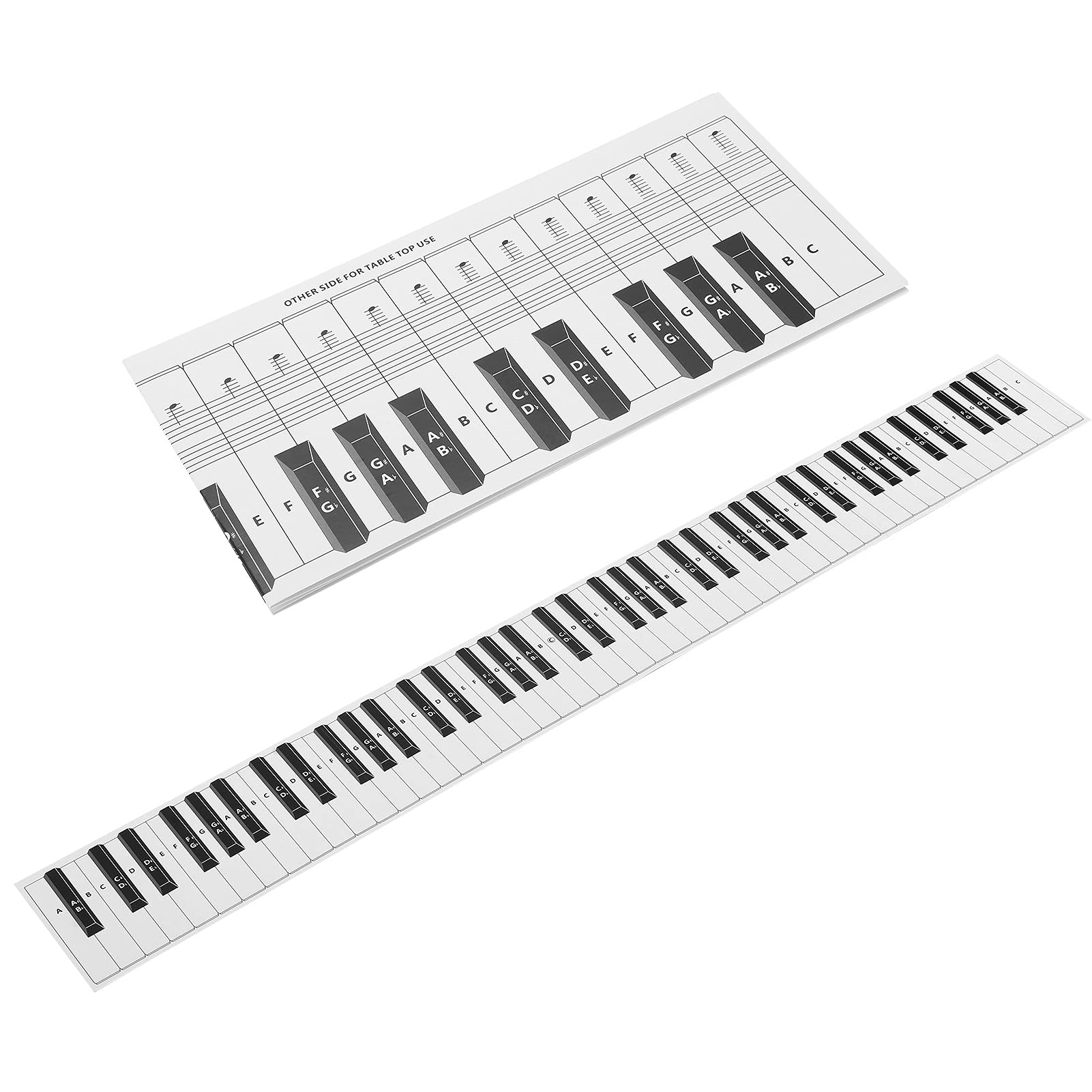 BORDSTRACT 88 Keys Piano Keyboard Note Paper Chart, Ideal Visual Tool for Beginners & Teachers, Waterproof Coated Paper, 5.5x4.8in