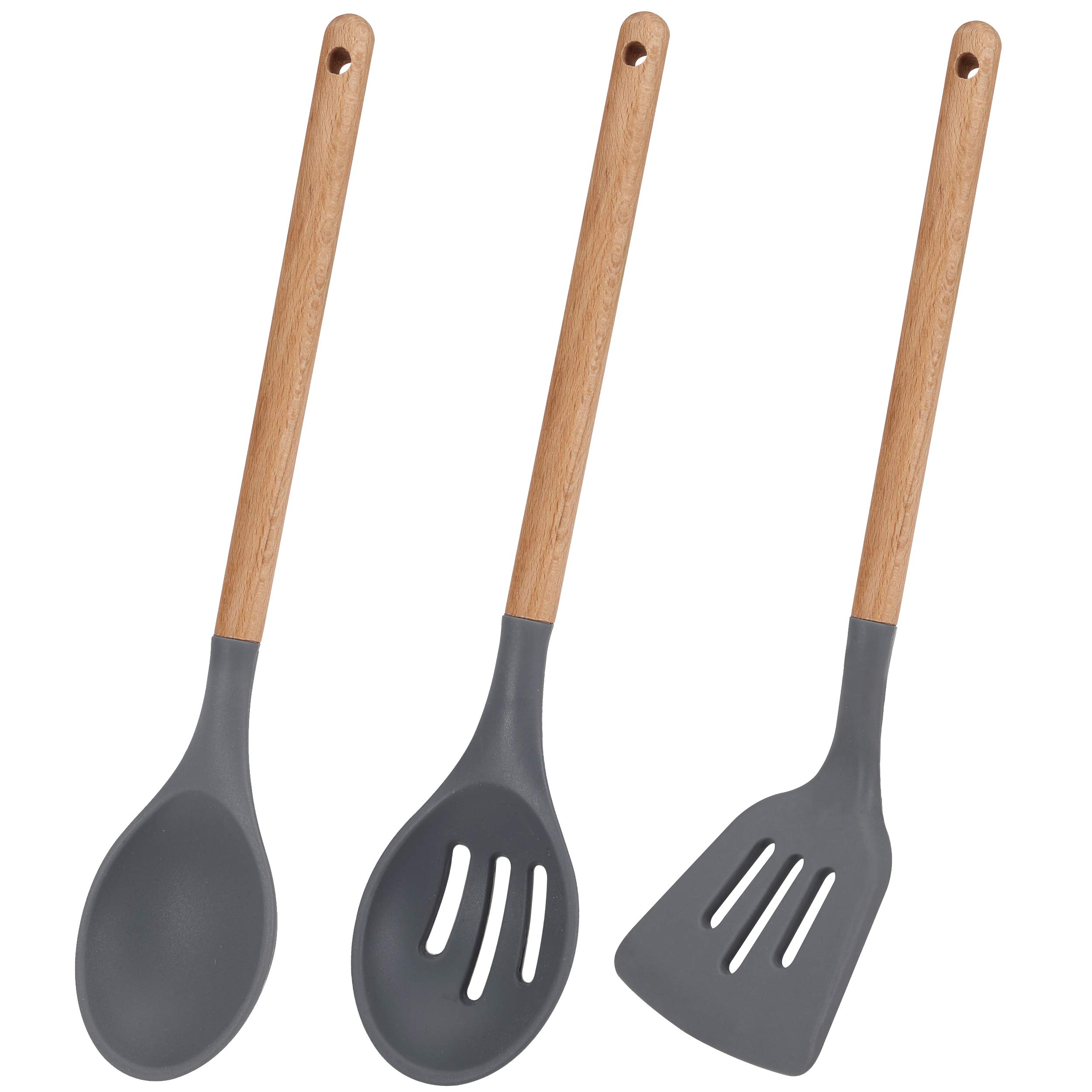 San Ignacio Q3003 Set of 3 Kitchen Utensils, Silicone Head, Ordesa Collection