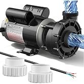 Mxmoonant SPA Pump, 1.5HP 115V Hot Tub Pump 2 Speed 48 Frame Motor | 2" PVC Plumbing, 1.5HP High Speed and 1HP Low Speed, Thermal Protection, Full Copper Motor, for SPA Hot Tub Bathtub