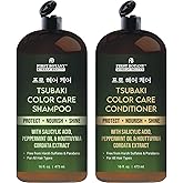 Color Care Shampoo & Conditioner Set – Protects Color, Nourishes & Adds Shine – With Tsubaki, Quercetin, Panthenol & Bioflavonoids – Sulfate & Paraben Free – For All Hair Types – 16 fl oz