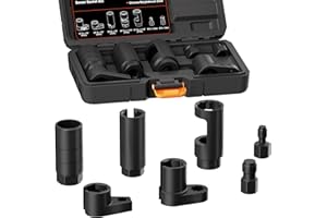 YEKEPRO 7Pcs O2 Oxygen Sensor Socket, Sensor Oil Pressure Sending Unit Removal Kit, Automotive 3/8" 1/2" Drive, Sensor Socket