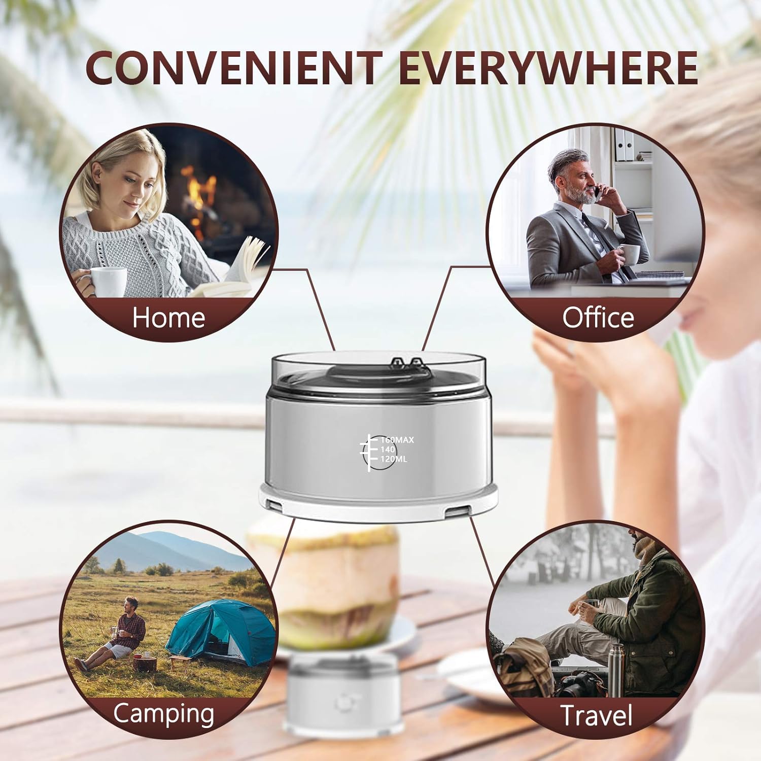 Automatic Single Serve Cup Coffee Machines Stainless Steel Portable Small Coffeemaker For Travel Home Office Pour Over Coffee Maker Set White Home Kitchen Coffee Tea Espresso Ekoios Vn