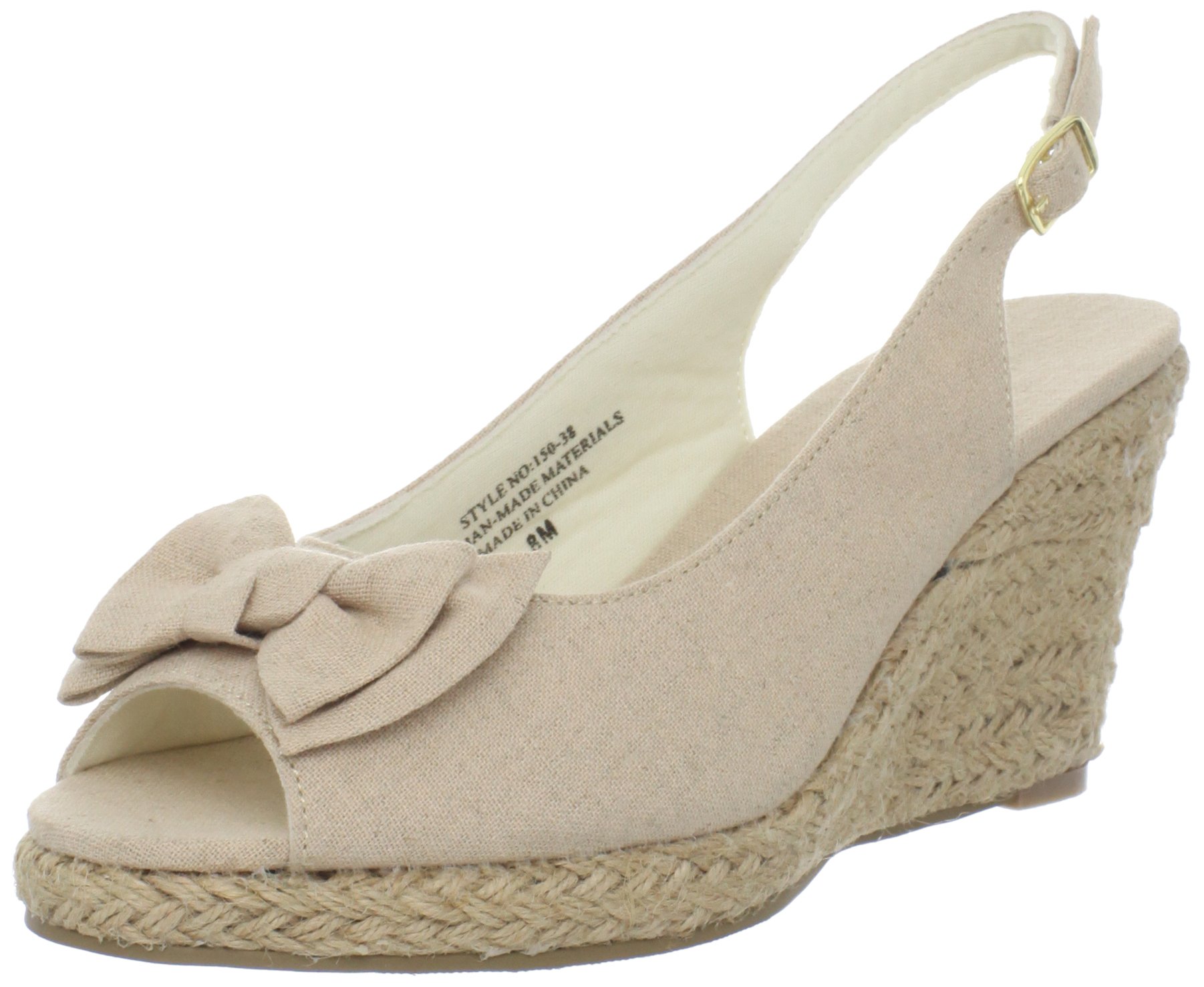 Annie Shoes Women's Dandi Wedge SandalNatural Linen 10 D US | eBay