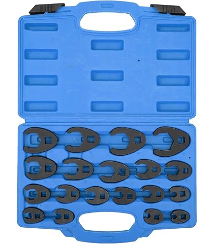 Juego De 15 Llaves De Tuerca De Pata De Cuervo (Crow's Foot) - Medidas 8 Mm A 24 Mm, Para Trinquete 3/8" Y 1/2", Acero Cromo-Molibdeno