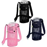 MENRU 3Pcs Extra Large Water Bottle Carrier with Strap Crossbody Water Bottle Holder Water Bottle Sling Portable Water Bottle Sleeve with Pocket for Hiking, Gym, Travel(Black/Navy/Pink)