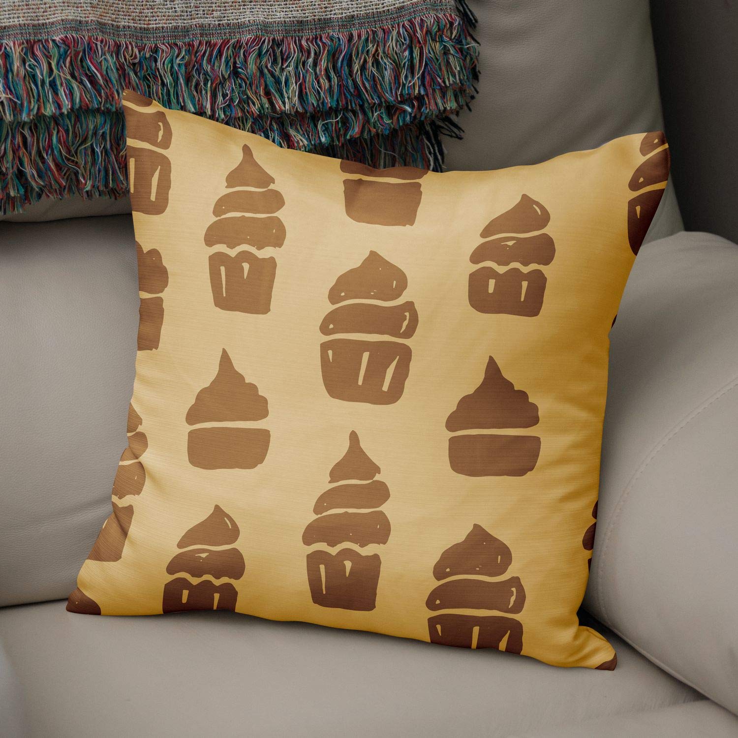 Bonamaison Decorative Cushion Cover Brown Tones, Throw Pillow Covers, Home Decorative Pillowcases for Livingroom, Sofa, Bedroom, Size:50x50 Cm - Designed and Manufactured in Turkey