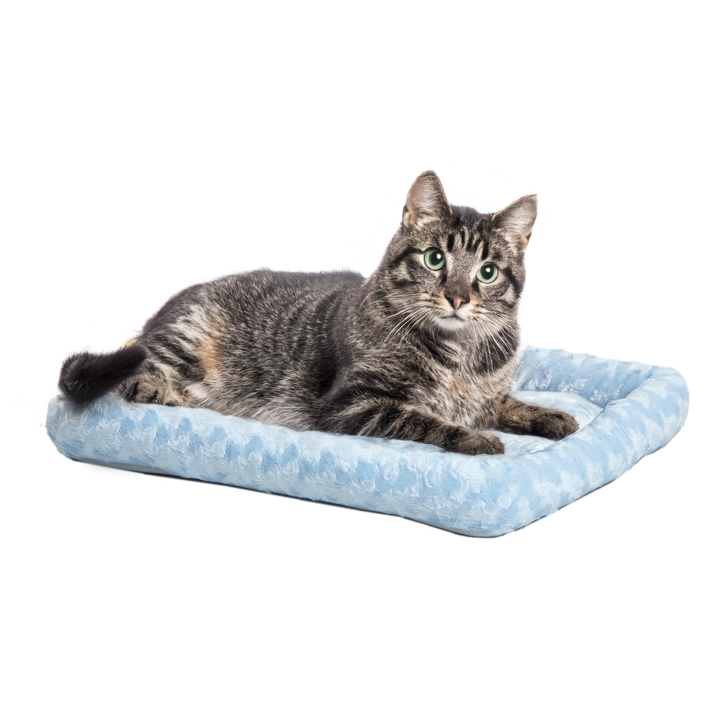 MidWest Homes for Pets QuietTime Fashion XXS Dog Bed – Blue Faux Fur Bolster, Ultra-Soft and Machine Washable, Fits 46 cm Crates and Carriers, for Small Dogs and Cats — image 1