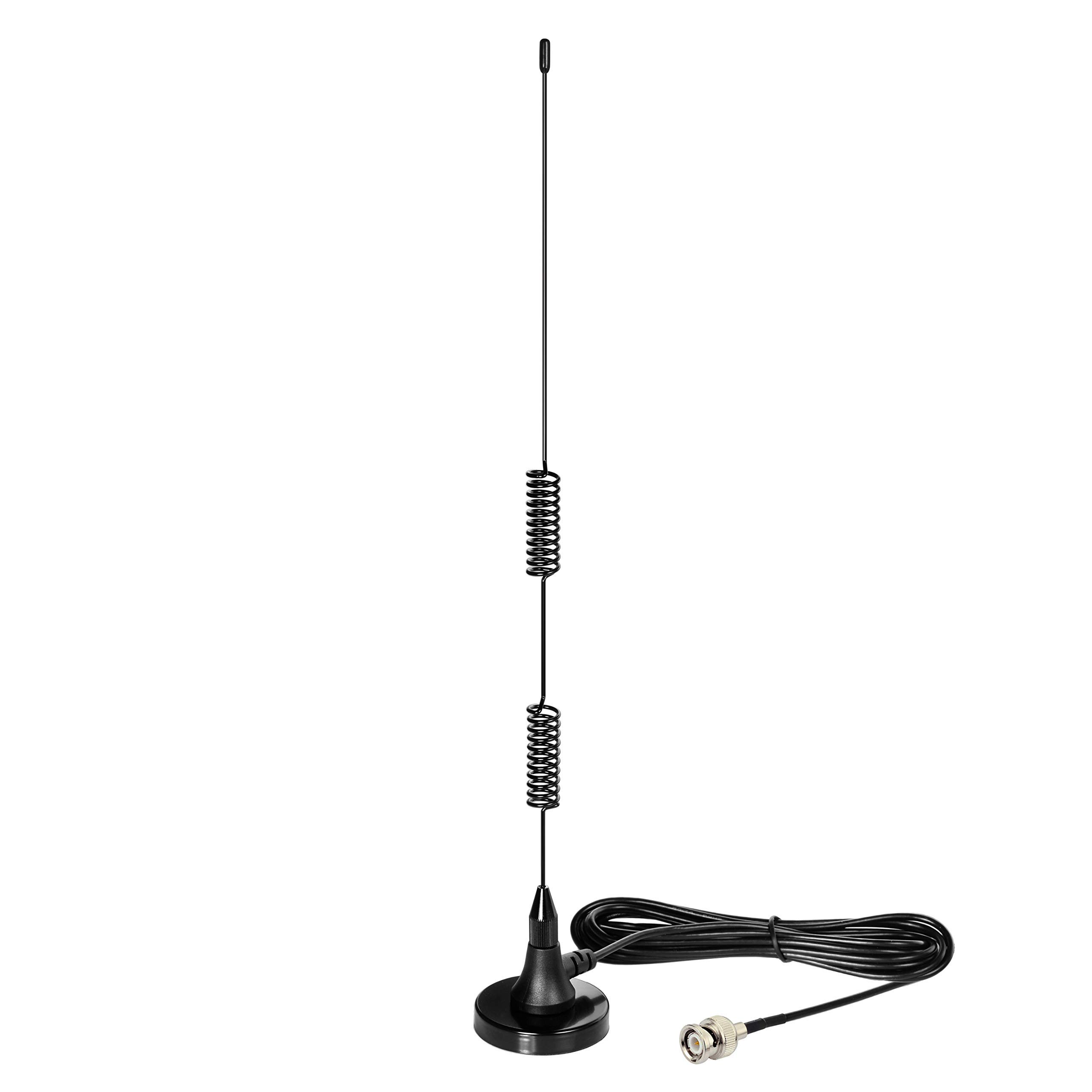 Bingfu Radio Scanner Antenna Magnetic Base HF VHF UHF Two Way Ham Radio Police BNC Male Antenna 20-1300MHz Compatible with Police Radio Scanner
