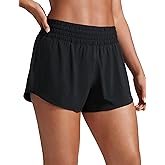 CRZ YOGA High Waisted Running Shorts for Women 2.5" - Mesh Liner Quick Dry for Workout Sport Athletic with Zipper Pocket