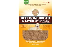 SPRINKLES & PAWS Beef Bone Broth and Liver Sprinkles | Dog Food Topper Made in Canada with Beef Liver and Beef Bone Broth in 