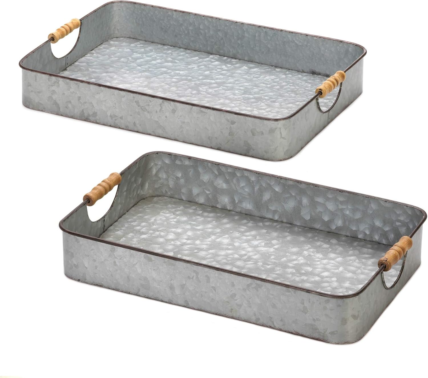 Galvanized Serving Trays Country Style Decor Great
