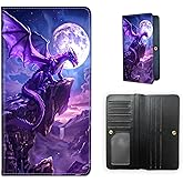 ETLKJVBL RFID Blocking Leather Wallet for Women and Men, Amethyst Dragon Compact Bifold Credit Card Holder with RFID Protection, Small Ladies Slim Minimalist Wallet