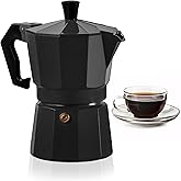 Mixpresso 3 Cup Moka Pot Stovetop Espresso Maker, Italian Cuban Coffee Pot | 5oz aluminum Italian coffee maker for gas and electric stovetops, small design for traditional espresso-style coffee at home