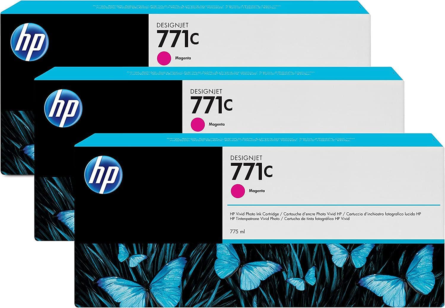 HP 771C 775 ml DesignJet Ink Cartridge - Magenta (Pack of 3)