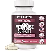 Swiss Activa+ Labs Total Menopause Support – Hormone Balance, Hot Flash Relief, Mood & Energy Boost, Gut Health, Vegan, Non-GMO Plant-Based Menopause Supplements for Women – 30-Day Supply