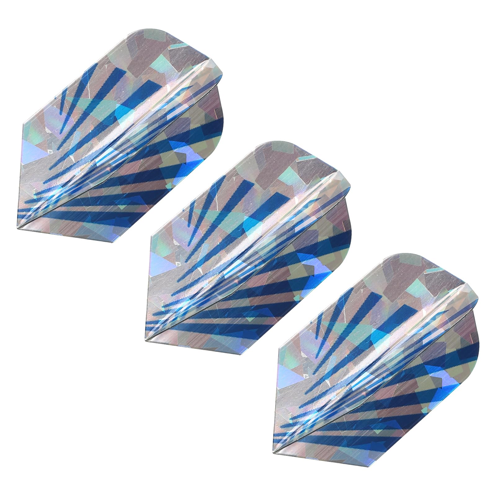 PATIKIL Slim Dart Flights, 3 Pack PET Unique Design Dart Accessories for Steel Tip Dart and Soft Tip Darts, Blue Silver Tone