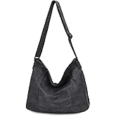 VASCHY Canvas Messenger Tote Bag, Lightweight Casual Crossbody Slouchy Shoulder Hobo Side Bag for Men and Women