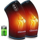 Cordless Knee Massager with Heat & Vibration, Knee Heating Pad for Pain Relief Deep Tissue,Rechargeable Knee Brace for Women