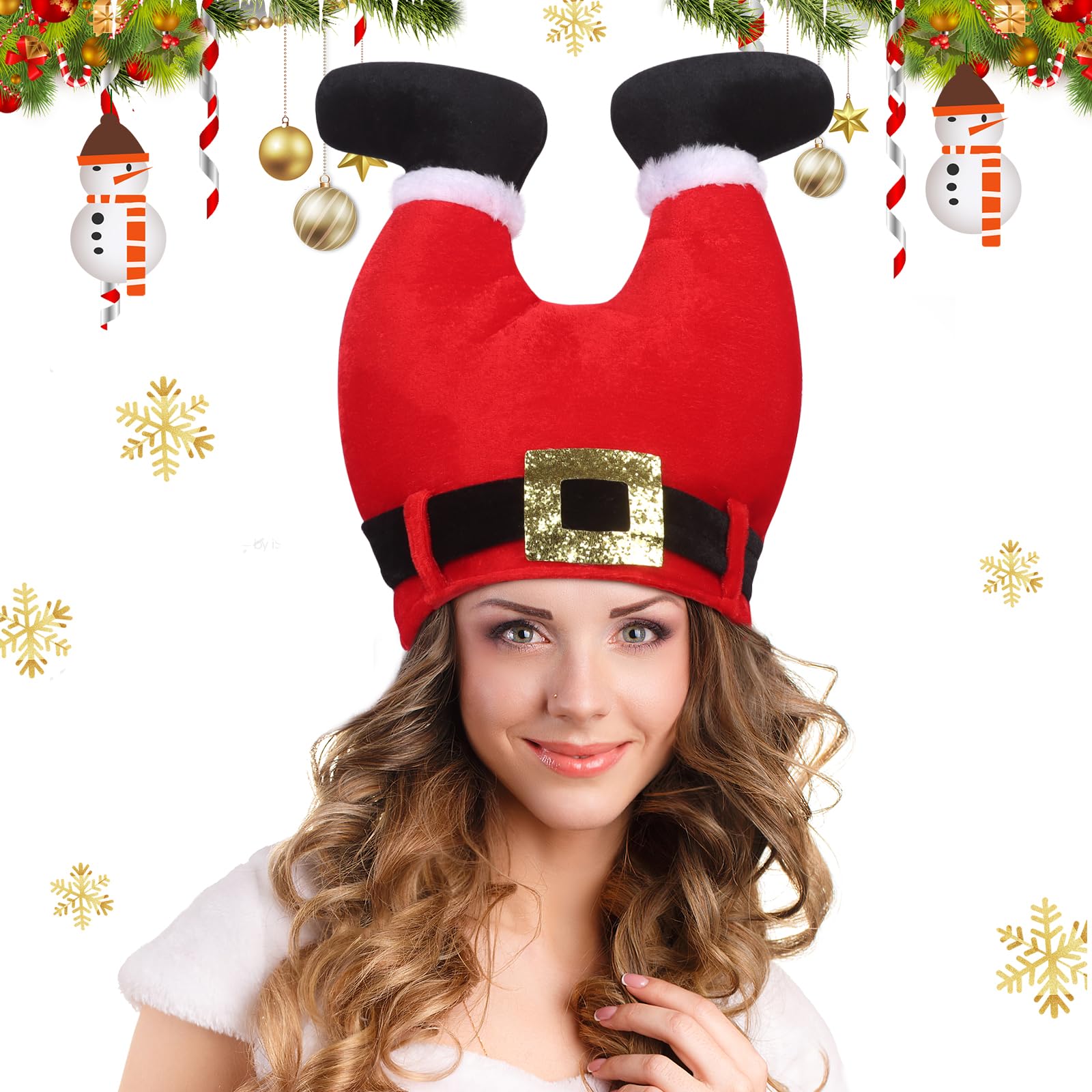 Christmas Hats, Unisex Funny Festive Novelty Party Headwear for Christmas and Holiday Parties Work Events Favors (ONE Size FIT ALL)
