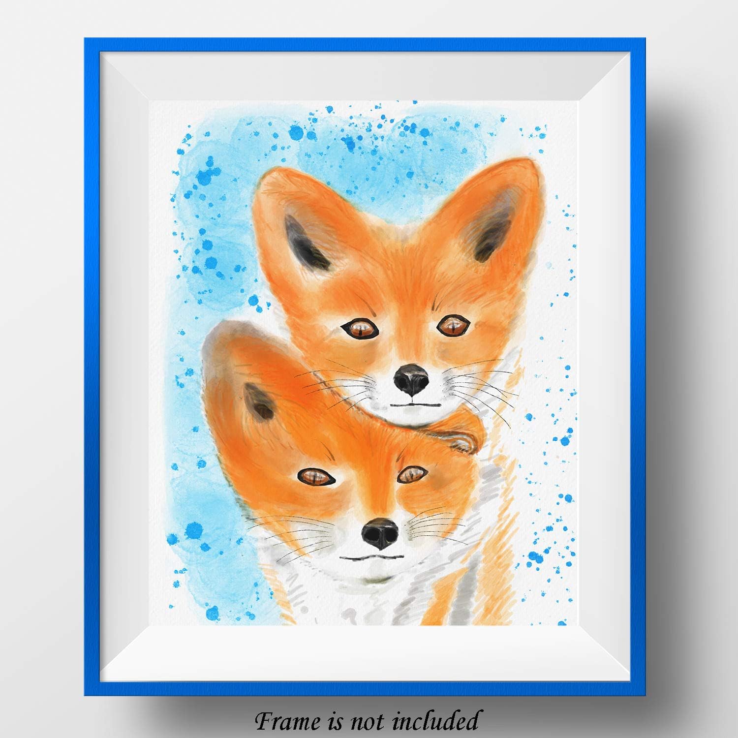 Amazon Com 7dots Art Two Red Fox Cubs Watercolor Art Print Poster 8 X10 On Fine Art Thick Watercolor Paper For Living Room Bedroom Bathroom Kid S Room Wall Art Decor With Animals Posters