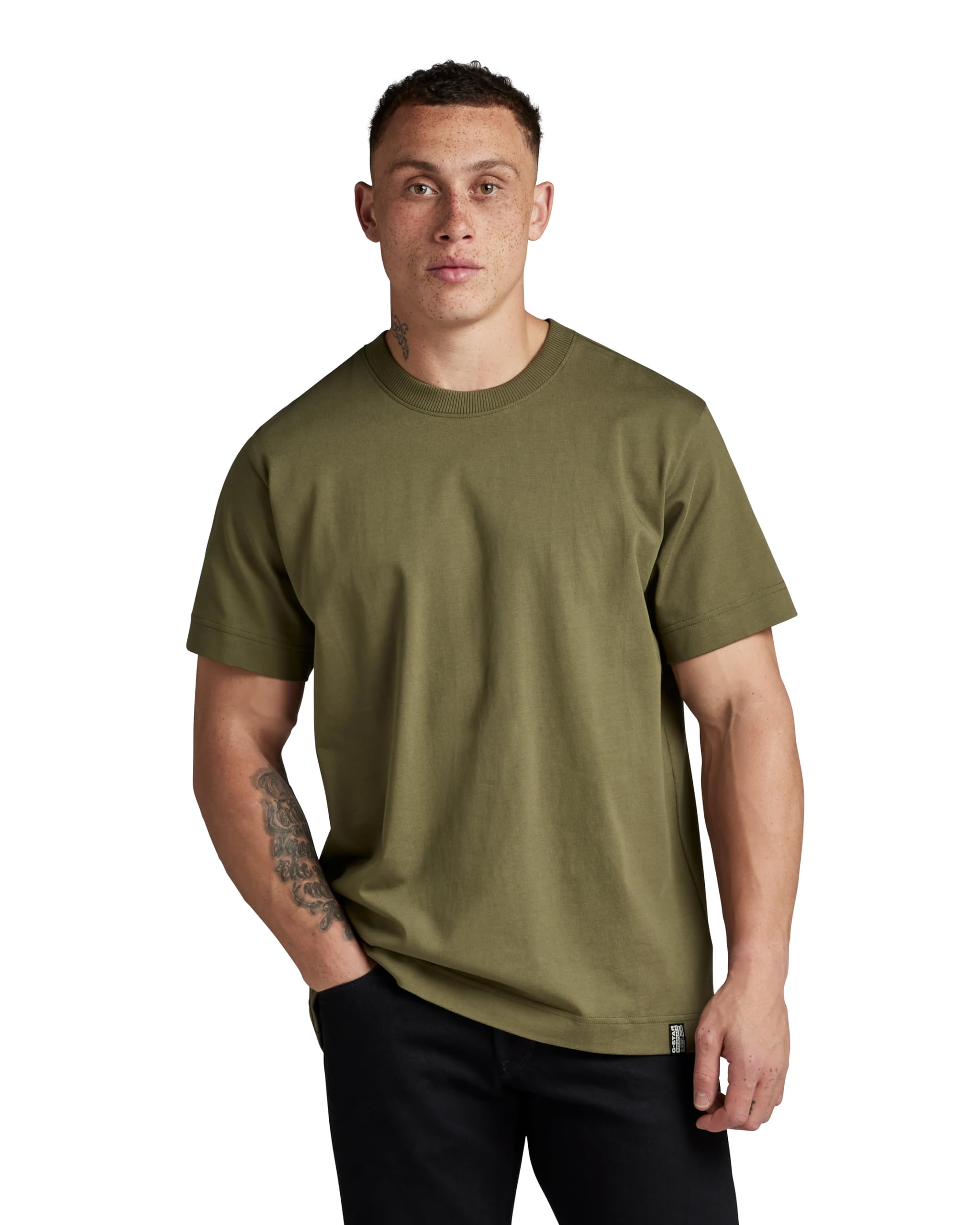 G-Star Men's Essential Loose T-Shirt, Green (shadow olive D23471-C784-B230), S