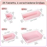 Vtopmart 25 Pcs Drawer Organizer Set 4 Sizes Clear Plastic Trays view 2