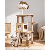 Purrlato 61" Modern Cat Tree, Tall Cat Tower with Self-Grooming Brush | Removable Washable Cushion, Pyramid Anti-Tip Base, Cat Furniture, Cozy Cat Condo, Sisal Scratching Post, Multi-Cat Household