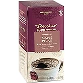 Teeccino Maple Pecan Herbal Tea - Rich & Roasted Herbal Tea That’s Caffeine Free & Prebiotic for Natural Energy, Coffee Alternative, 25 Count