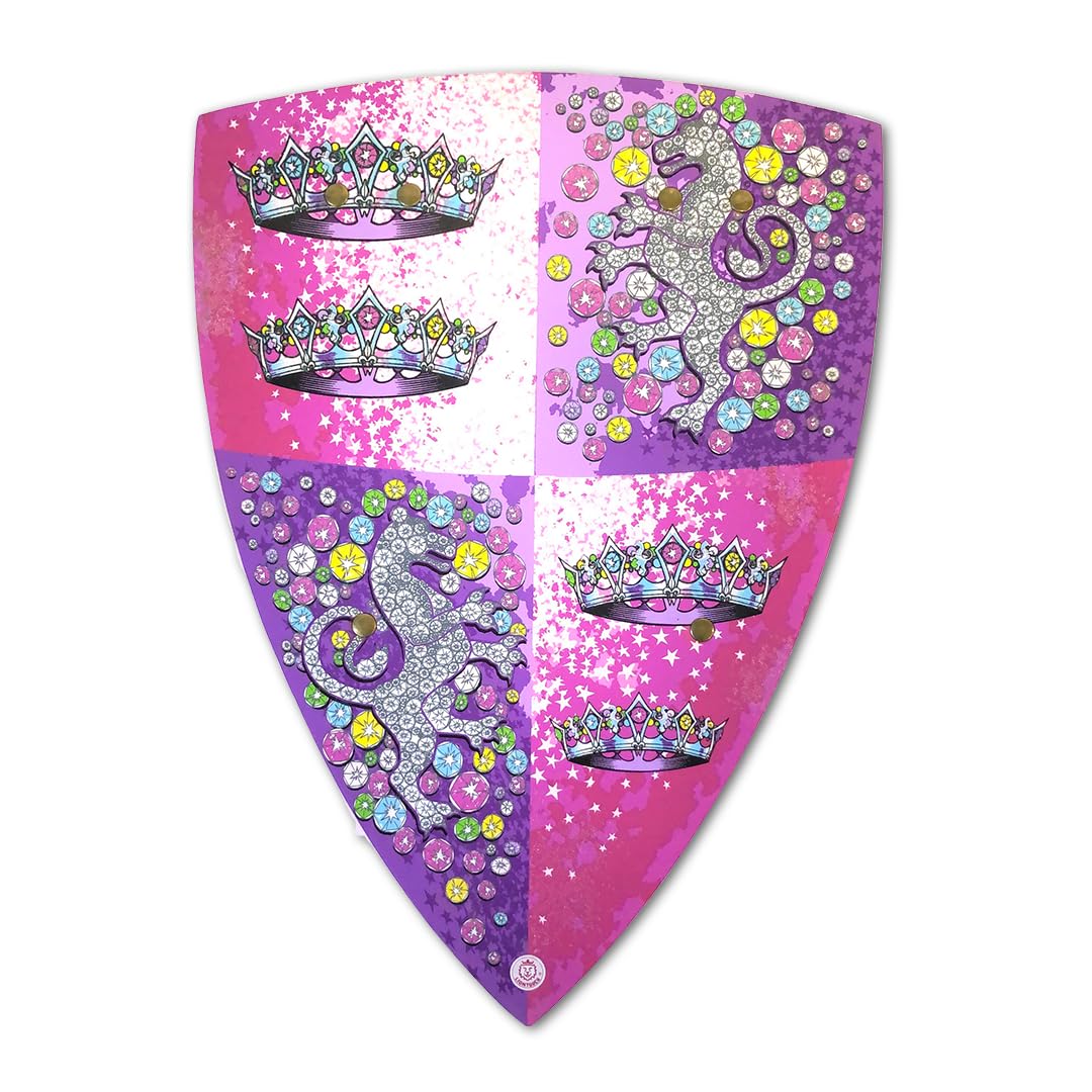 Liontouch - Crystal Princess Shield For Girls - Age 3-8 Years | Foam Toy For Kid’s Pretend Play With Medieval Pink & Silver Lioness Theme | Safe Battle Accessory For Dress Up & Royal Costumes