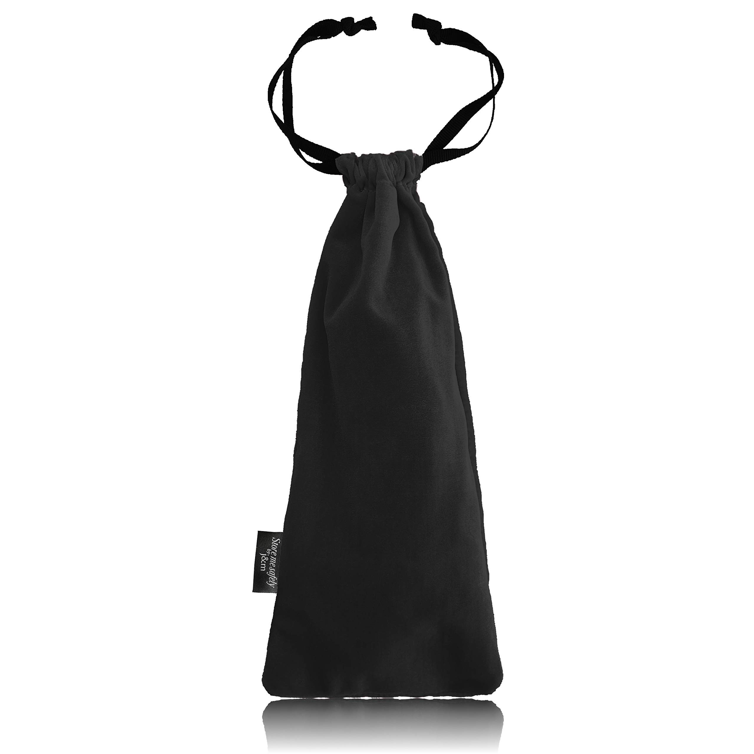 Hair Straighteners Velvet Drawstring Bag - Ultra Thick Velvet Pouch for Travel and Protection with Interior Socket Pocket (Black)